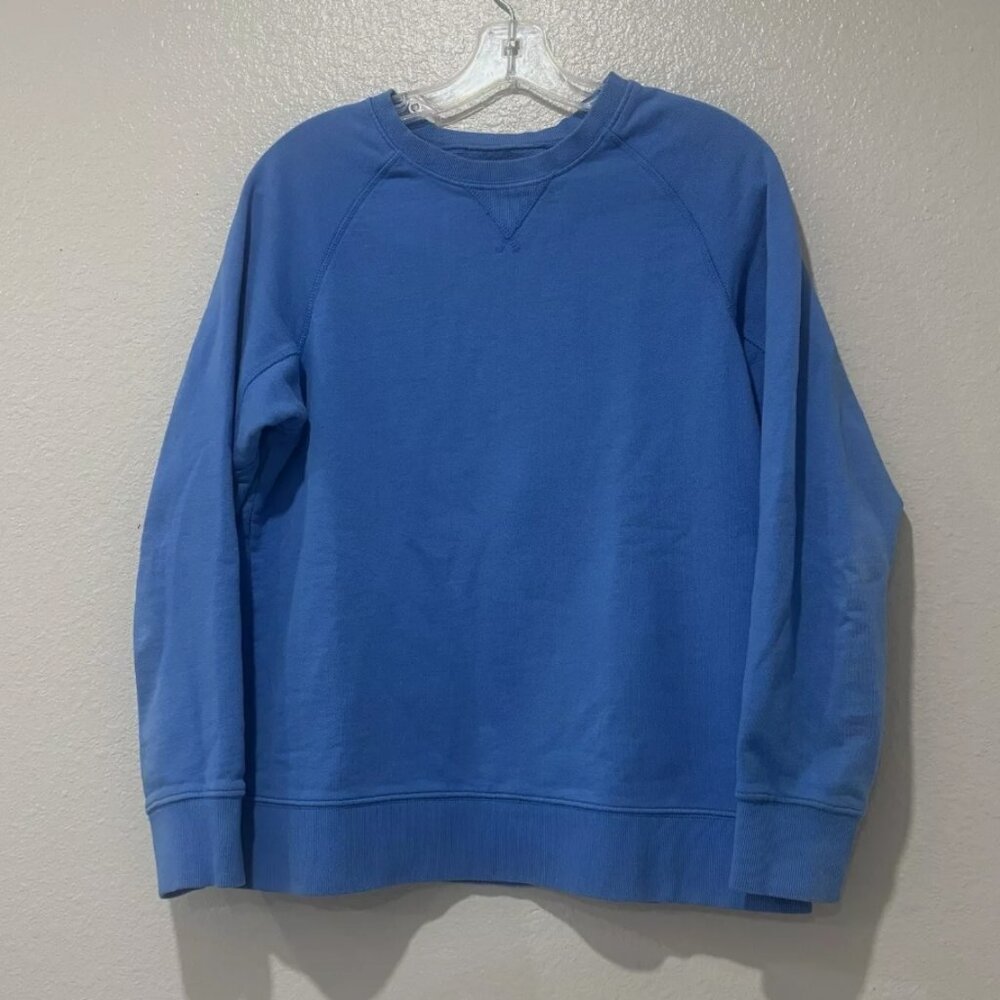 Pact Women’s Medium Blue Crew Neck Organic Cotton Pullover Sweatshirt